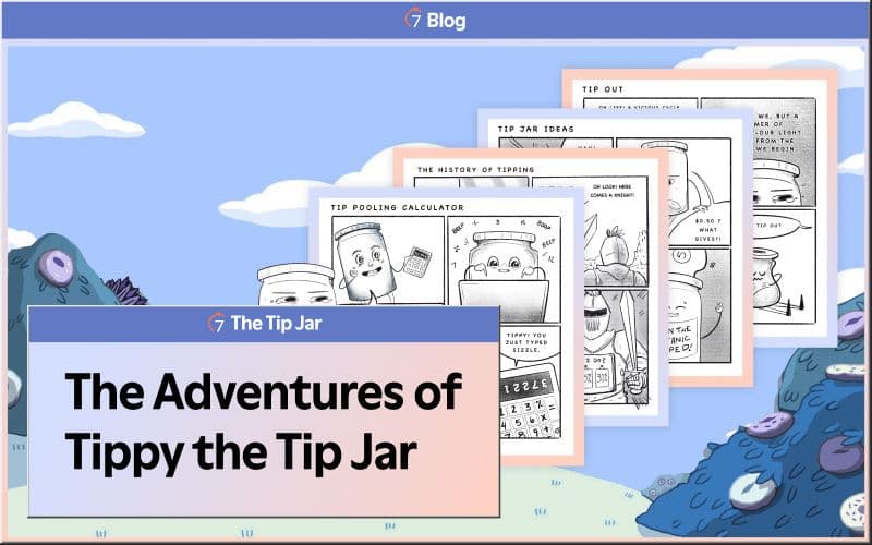 Tippy the Tip Jar comic book cover illustration.