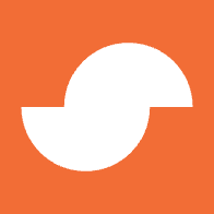 Abstract shape in orange and white design