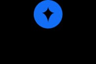 Logo with blue star inside black circle