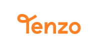 Tenzo logo in orange lettering on white background.