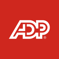ADP logo on red background