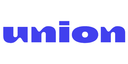 Blue union text logo on white background