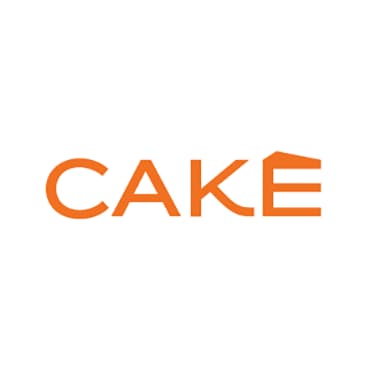 Orange CAKE logo on white background