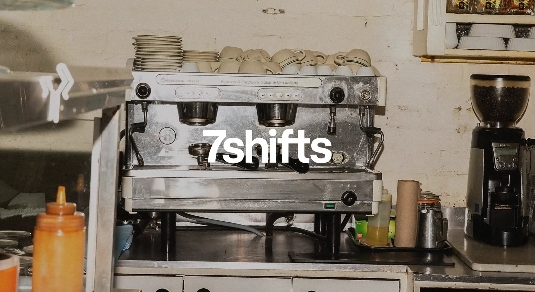 Espresso machine on counter